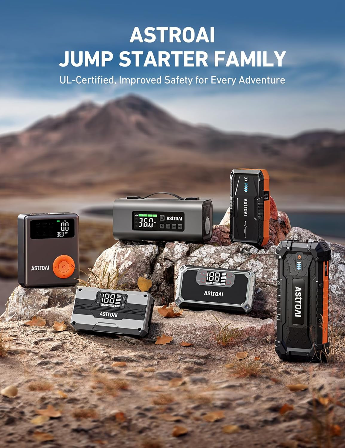 S8 Car Battery Jump Starter, Car Jumper Starter Battery Pack for up to 6.0L Gas & 3.0L Diesel Engines, 12V Portable Jump Box with 3 Modes Flashlight and Jumper Cable (Orange)