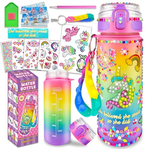 EDsportshouse Decorate Your Own Water Bottle Kits for Girls Age 4-6-8-10,Mermaid Painting Crafts,Fun Arts and Crafts Gifts Toys for Girls Birthday Christmas(Mermaid)