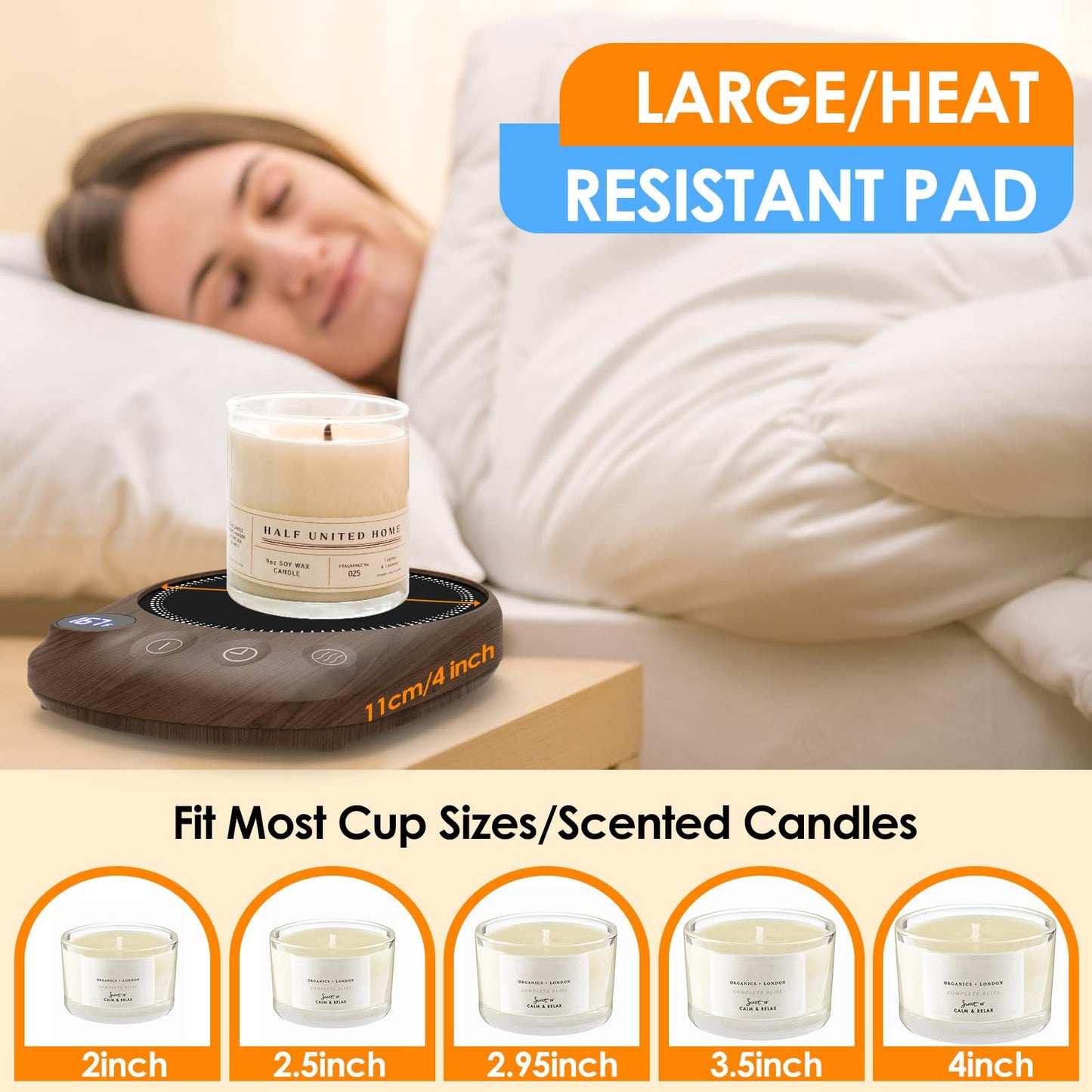 Coffee Mug Warmer - Fastest Heating & Highest Temperature, Coffee Cup Warmer for Desk Auto Shut Off, 4 Temp Settings & 1-12H Timer, Smart Electric Beverage Warmer for Coffee, Tea (Black)