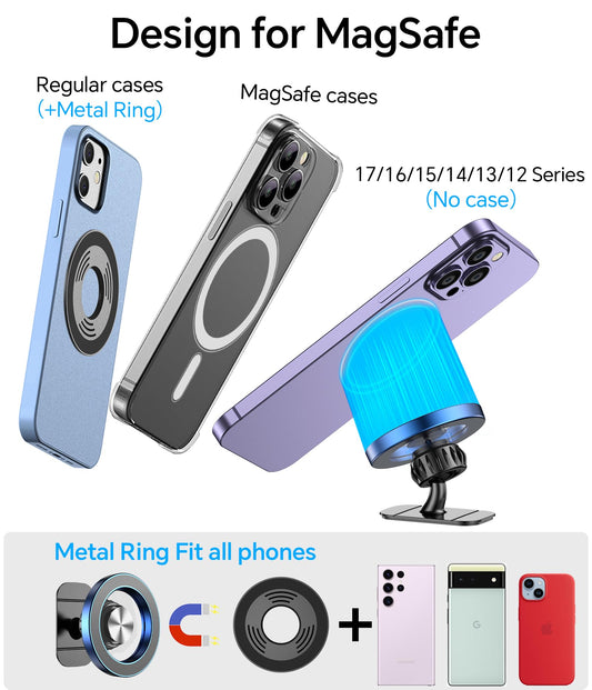 Kaistyle for Magsafe Car Mount【20 Strong Magnets】Magnetic Phone Holder for Car Phone Holder Mount Dash Mounted Holders Cell Phone Holders for Your Car Accessories for Women Men for iPhone 17 16 15 14