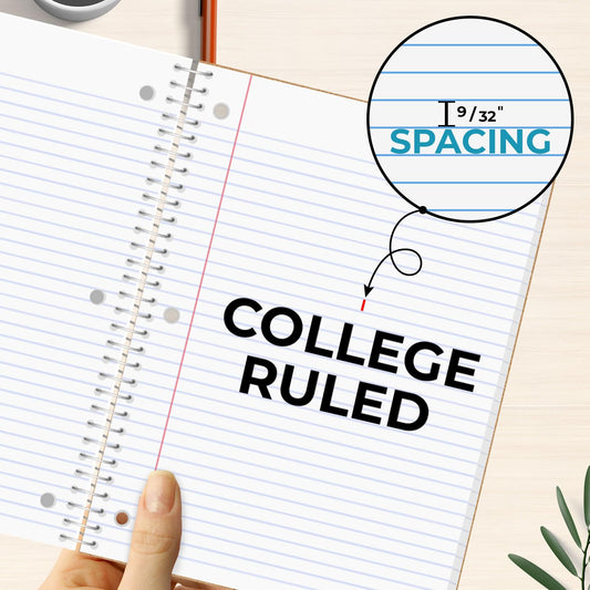 Rosmonde Spiral Notebook, 12 Pack, 1 Subject, College Ruled, 70 Sheets, 8 x 10-1/2", 3 Hole Punched, Bulk College Ruled Notebooks for School, Single Subject Spiral Notebook Bulk, Assorted Colors