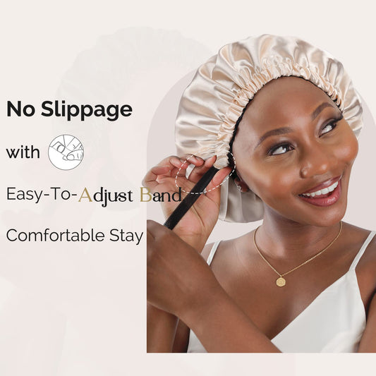 YANIBEST Double Layer Satin Bonnet Silk Bonnet Adjustable Hair Bonnet for Sleeping Bonnets for Women Curly Natural Hair