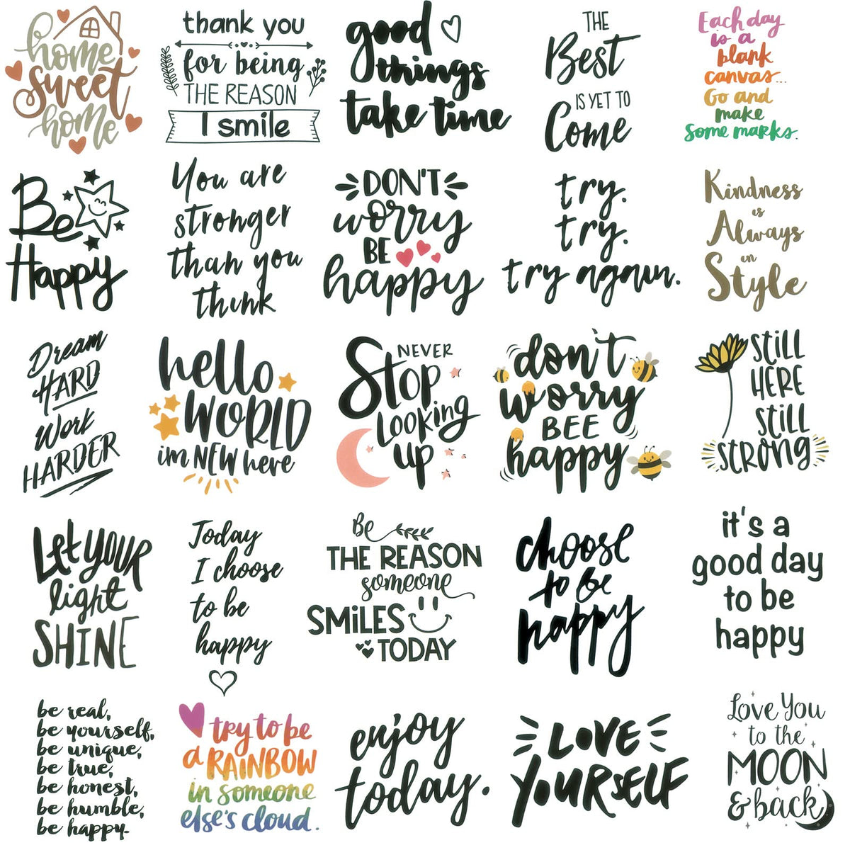 300PCS Inspirational Stickers for Water Bottles, Motivational Stickers for Adults, Teens, Teachers, Vinyl Waterproof Laptop Sticker for Hydroflasks Journaling Scrapbooking Vision Board Supplies