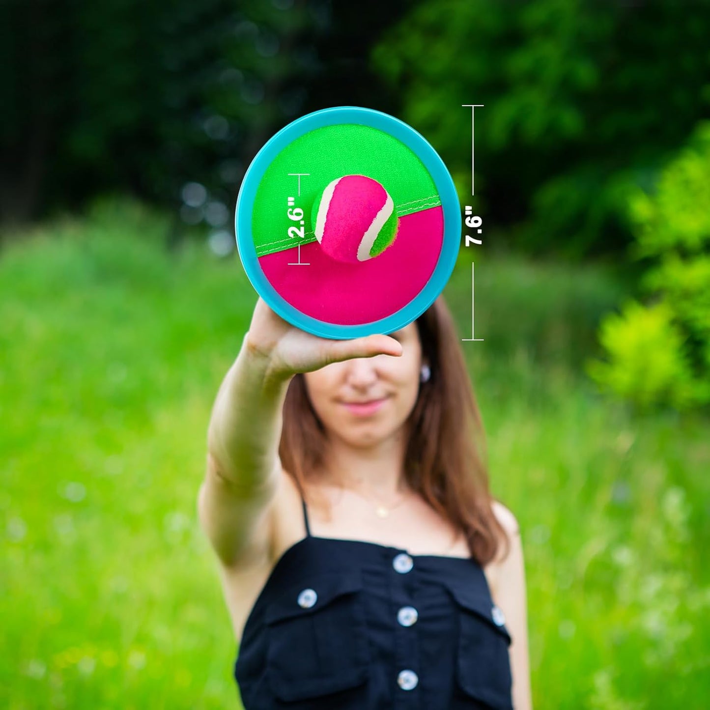 Toss and Catch Ball Game Outdoor Beach Pool Kids Toys outside Lawn Yard Games for 3 4 5 6 7 8 9 10 11 12 Year Old Girls Boys Toys Birthday Gift Stocking Stuffers (2 Paddles 2 Balls)