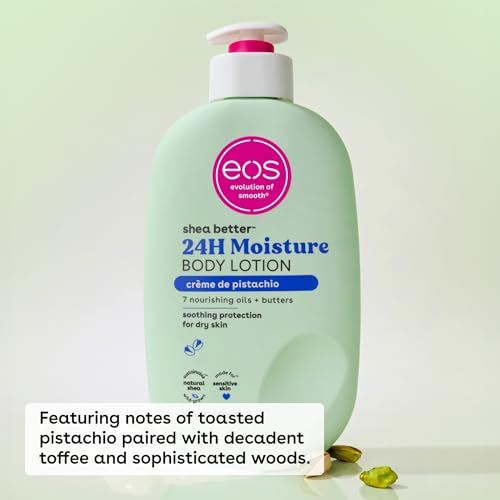 eos Shea Better Body Lotion Vanilla Cashmere, 24-Hour Moisture Skin Care, Lightweight & Non-Greasy, Natural Shea, Vegan, Vanilla Body Lotion, 16 fl oz