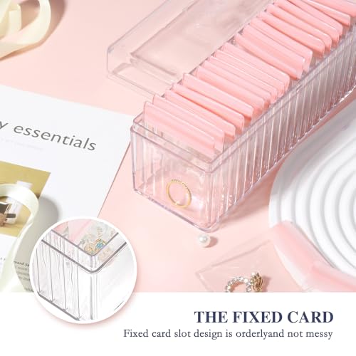 Acrylic Jewelry Box Organizer, Clear Jewelry Organizer and Storage with 20 Portable Anti Tarnish Jewelry bags, Travel Jewelry Case for Earrings/Rings/Necklaces Gifts for Women Girls, Clear