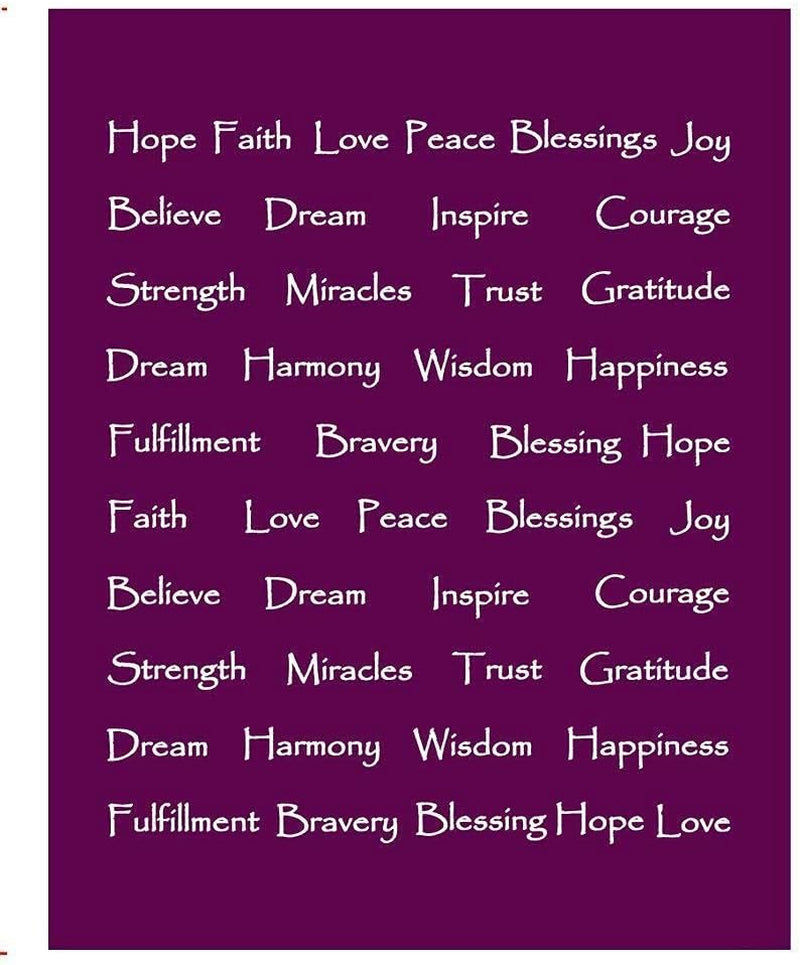 Premium Love & Joy Inspiring Gift Throw Blanket - Cozy, Warm and Fluffy Sherpa - Perfect Caring, Uplifting, Thoughtful, Personalized Gift for Peace & Prayer (65X50 Inches) Aubergine
