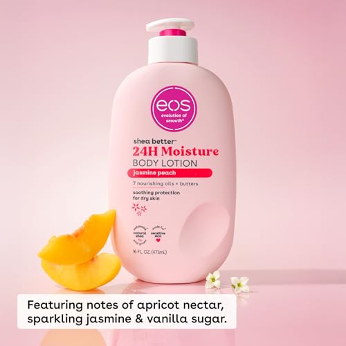 eos Shea Better Body Lotion Vanilla Cashmere, 24-Hour Moisture Skin Care, Lightweight & Non-Greasy, Natural Shea, Vegan, Vanilla Body Lotion, 16 fl oz