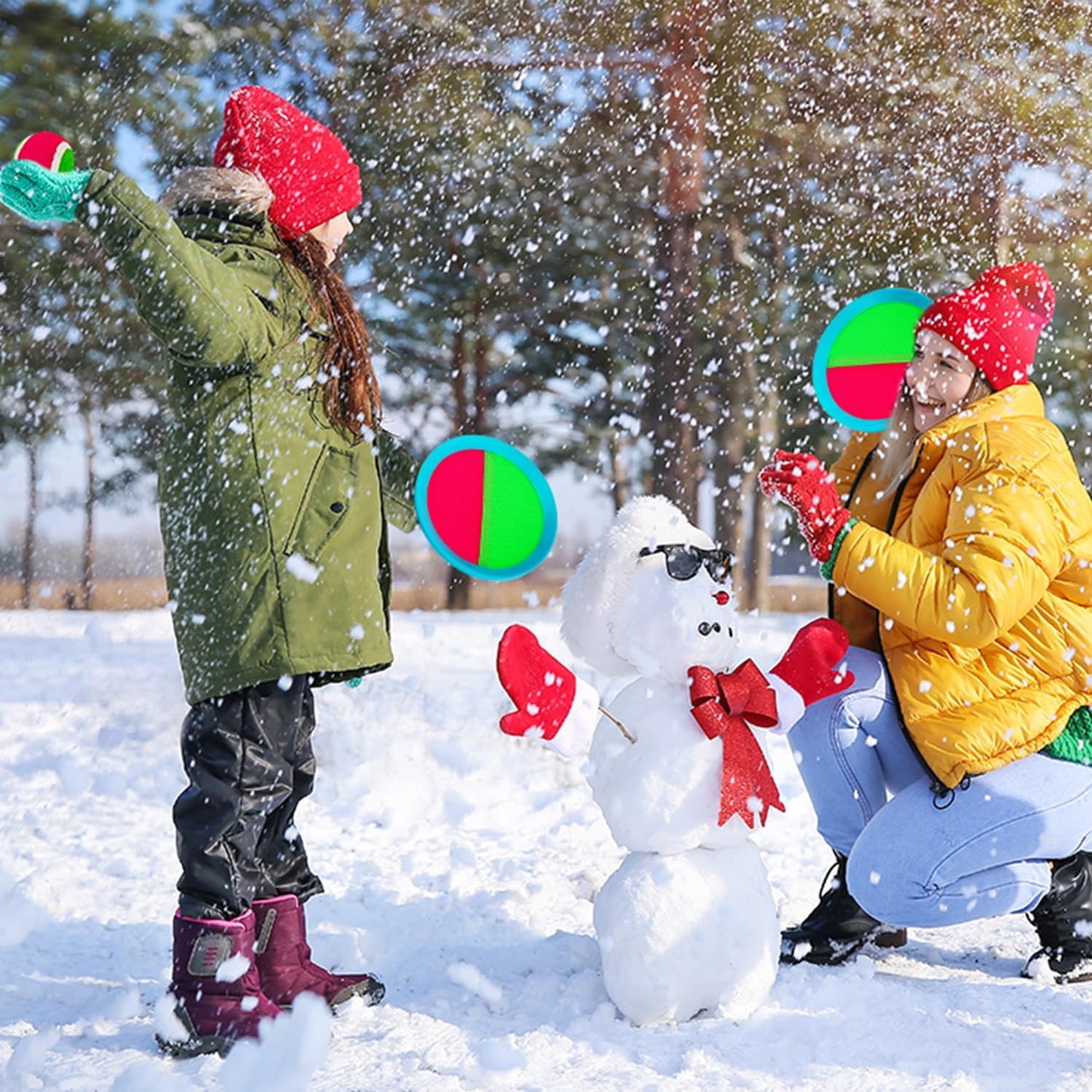 Toss and Catch Ball Game Outdoor Beach Pool Kids Toys outside Lawn Yard Games for 3 4 5 6 7 8 9 10 11 12 Year Old Girls Boys Toys Birthday Gift Stocking Stuffers (2 Paddles 2 Balls)