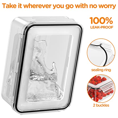 40 PCS Food Storage Containers with Lids Airtight, 100% Leakproof Plastic Meal-Prep Containers Reusable(20 Containers & 20 Lids),Microwave and Dishwasher Safe, Includes Labels & Pen