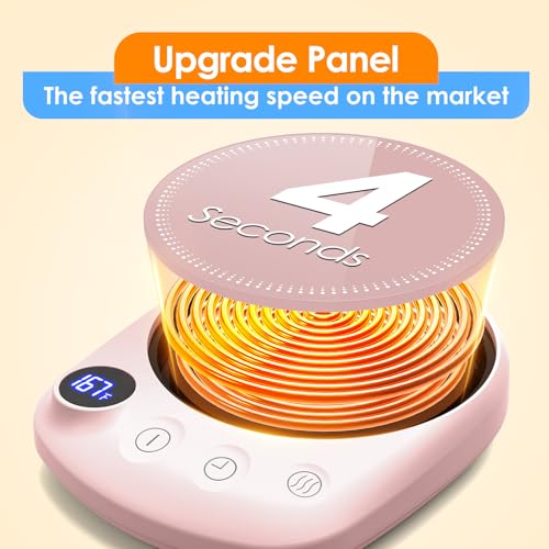 Coffee Mug Warmer - Fastest Heating & Highest Temperature, Coffee Cup Warmer for Desk Auto Shut Off, 4 Temp Settings & 1-12H Timer, Smart Electric Beverage Warmer for Coffee, Tea (Black)