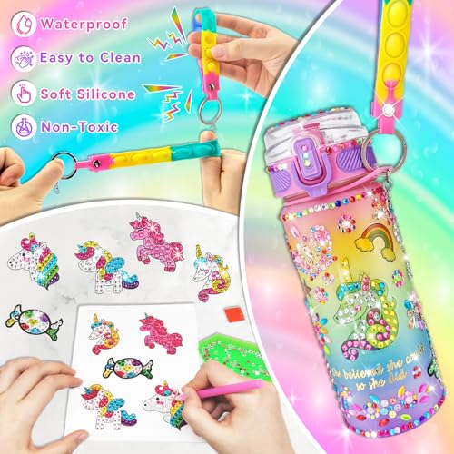 EDsportshouse Decorate Your Own Water Bottle Kits for Girls Age 4-6-8-10,Mermaid Painting Crafts,Fun Arts and Crafts Gifts Toys for Girls Birthday Christmas(Mermaid)