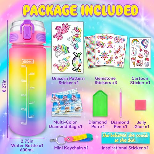 EDsportshouse Decorate Your Own Water Bottle Kits for Girls Age 4-6-8-10,Mermaid Painting Crafts,Fun Arts and Crafts Gifts Toys for Girls Birthday Christmas(Mermaid)