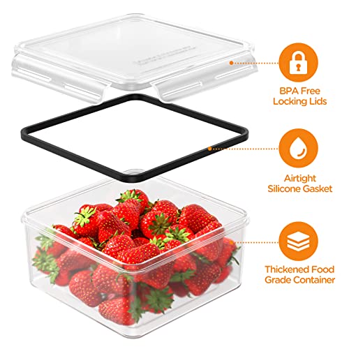 40 PCS Food Storage Containers with Lids Airtight, 100% Leakproof Plastic Meal-Prep Containers Reusable(20 Containers & 20 Lids),Microwave and Dishwasher Safe, Includes Labels & Pen