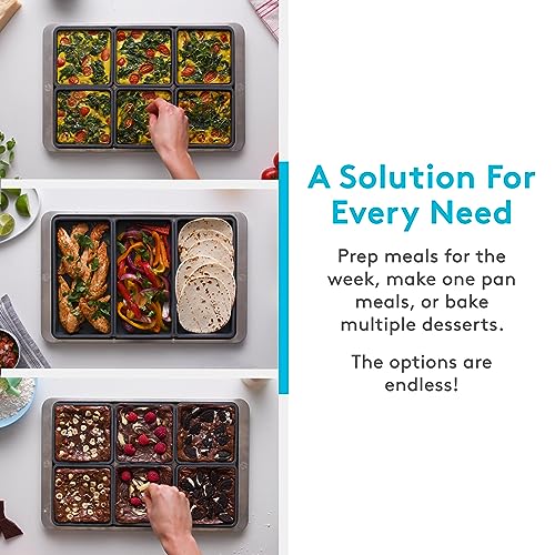 Cheat Sheets - Original Silicone Sheet Pan Dividers For Cooking & Meal Prep - Non Stick Silicone Tray Baking Set, Oven Safe & Freezer-Friendly - 4 Cheat Sheets Silicone Baking Trays