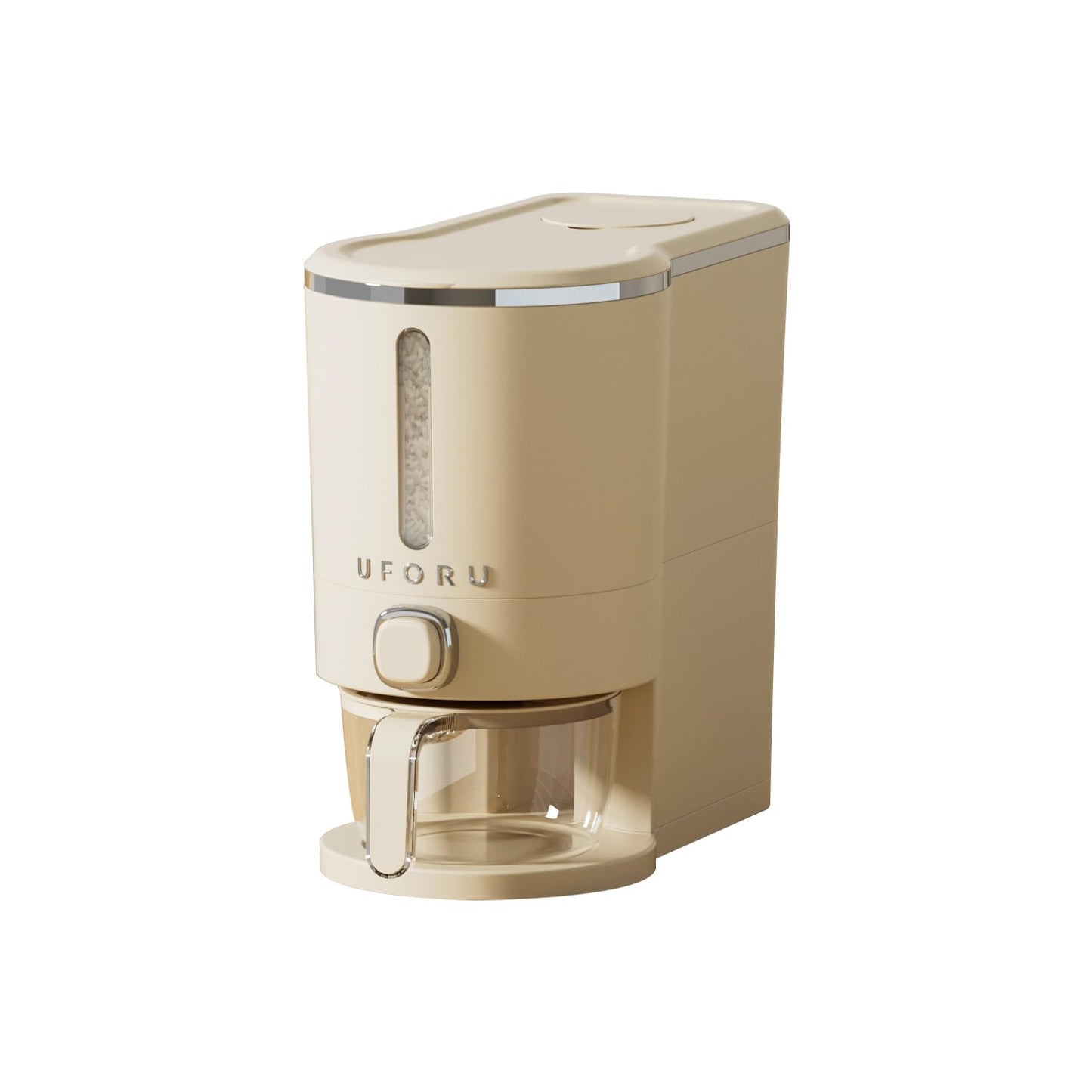 UFORU Rice Dispenser, Rice Storage Container with Measuring Cup for Kitchen Pantry Household, Cereal Dry Food Storage Containers Airtight, Sealed Moisture Proof, 11 Lbs