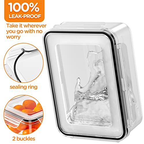 40 PCS Food Storage Containers with Lids Airtight, 100% Leakproof Plastic Meal-Prep Containers Reusable(20 Containers & 20 Lids),Microwave and Dishwasher Safe, Includes Labels & Pen