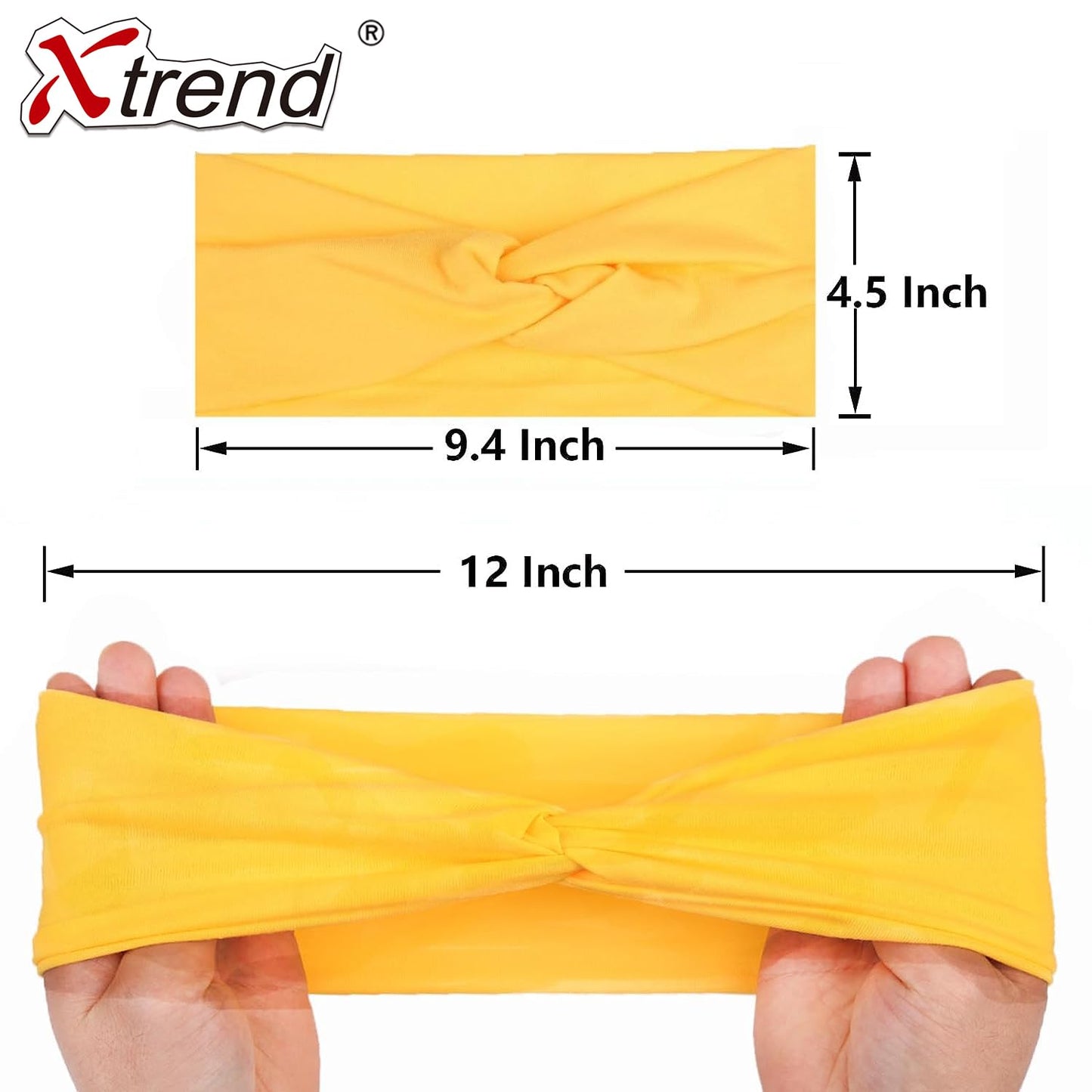 XTREND 6 Pcs Women's Headbands Twisted Cross Elastic Head Band Yoga Workout Head Non-Slip Sweat Soft Headbands Solid Color Simple Versatile Hair Accessory Hairbands