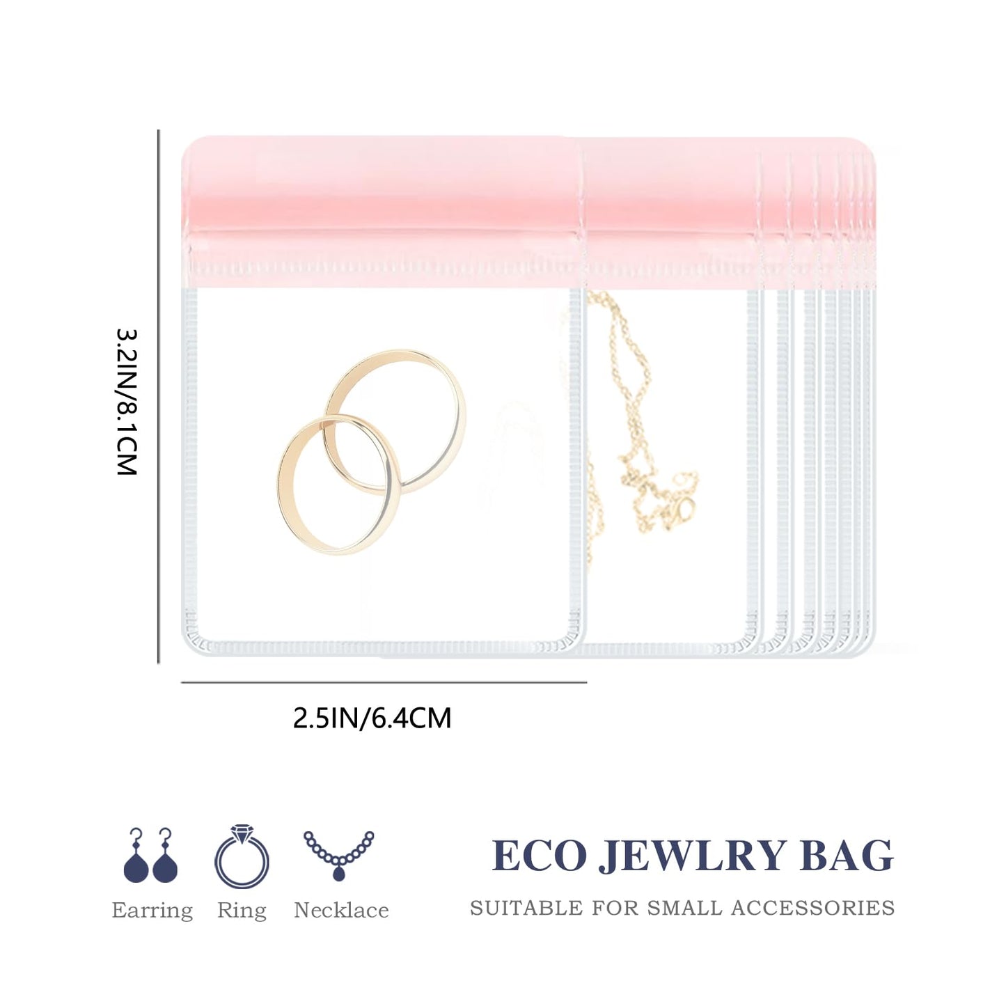 Acrylic Jewelry Box Organizer, Clear Jewelry Organizer and Storage with 20 Portable Anti Tarnish Jewelry bags, Travel Jewelry Case for Earrings/Rings/Necklaces Gifts for Women Girls, Clear