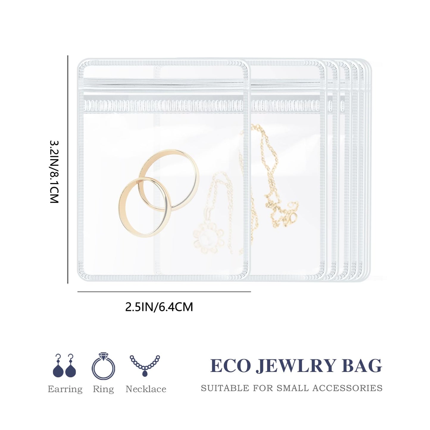 Acrylic Jewelry Box Organizer, Clear Jewelry Organizer and Storage with 20 Portable Anti Tarnish Jewelry bags, Travel Jewelry Case for Earrings/Rings/Necklaces Gifts for Women Girls, Clear