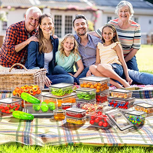 40 PCS Food Storage Containers with Lids Airtight, 100% Leakproof Plastic Meal-Prep Containers Reusable(20 Containers & 20 Lids),Microwave and Dishwasher Safe, Includes Labels & Pen