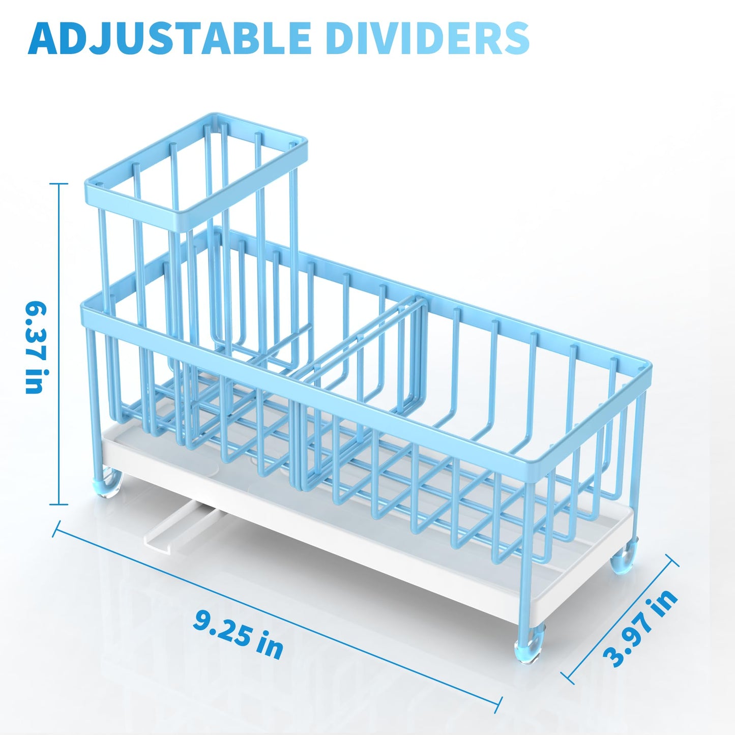 Cisily Black Sponge Holder for Kitchen Sink, Sink Caddy Organizer with High Brush Holder, Kitchen Countertop Organizers and Storage Essentials, Rustproof 304 Stainless Steel, Soap Dispenser Organize