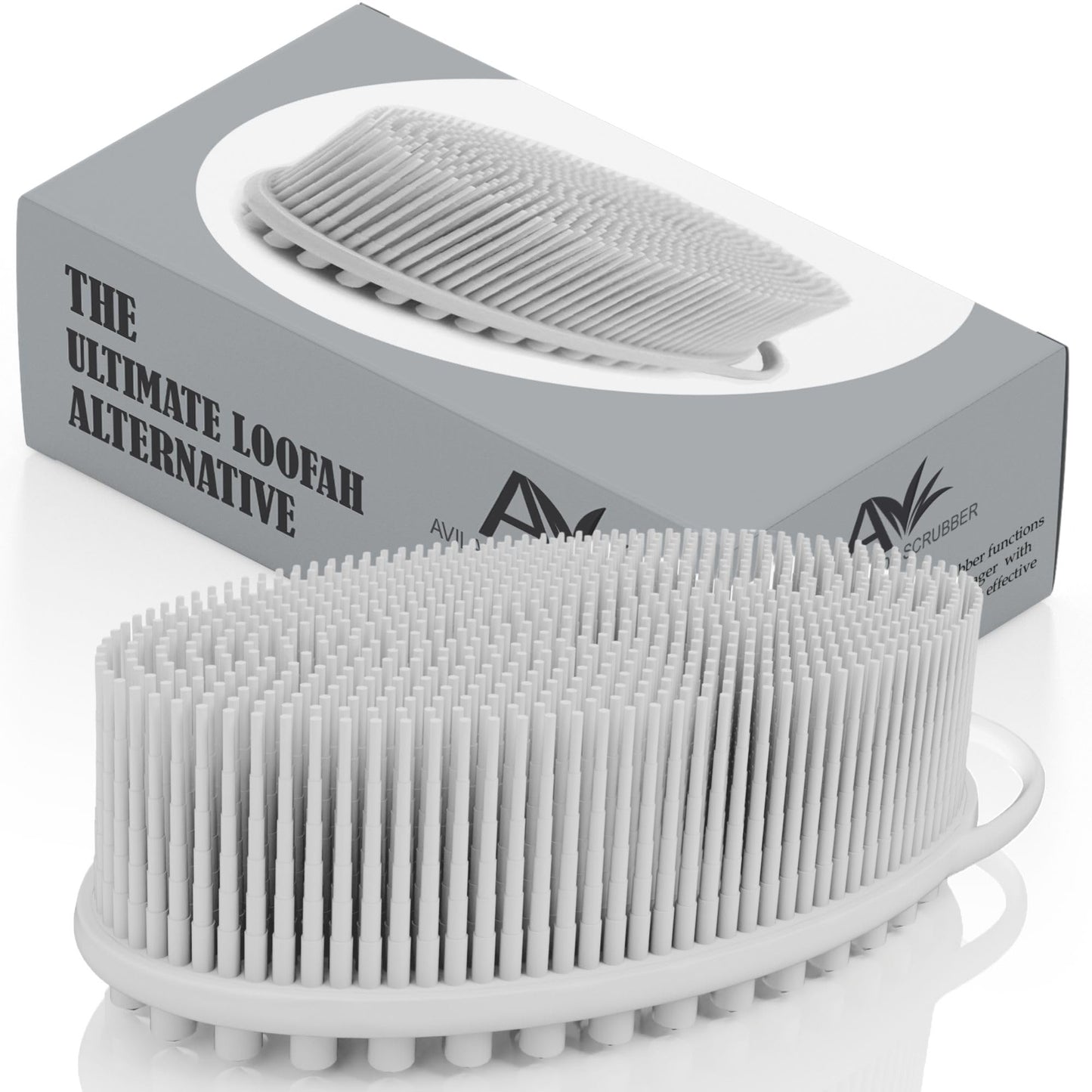 Avilana Silicone Body Scrubber – Dual-Sided Exfoliator for Men & Women, Gentle Loofah Alternative, Easy-to-Clean Silicone Shower Scrubber