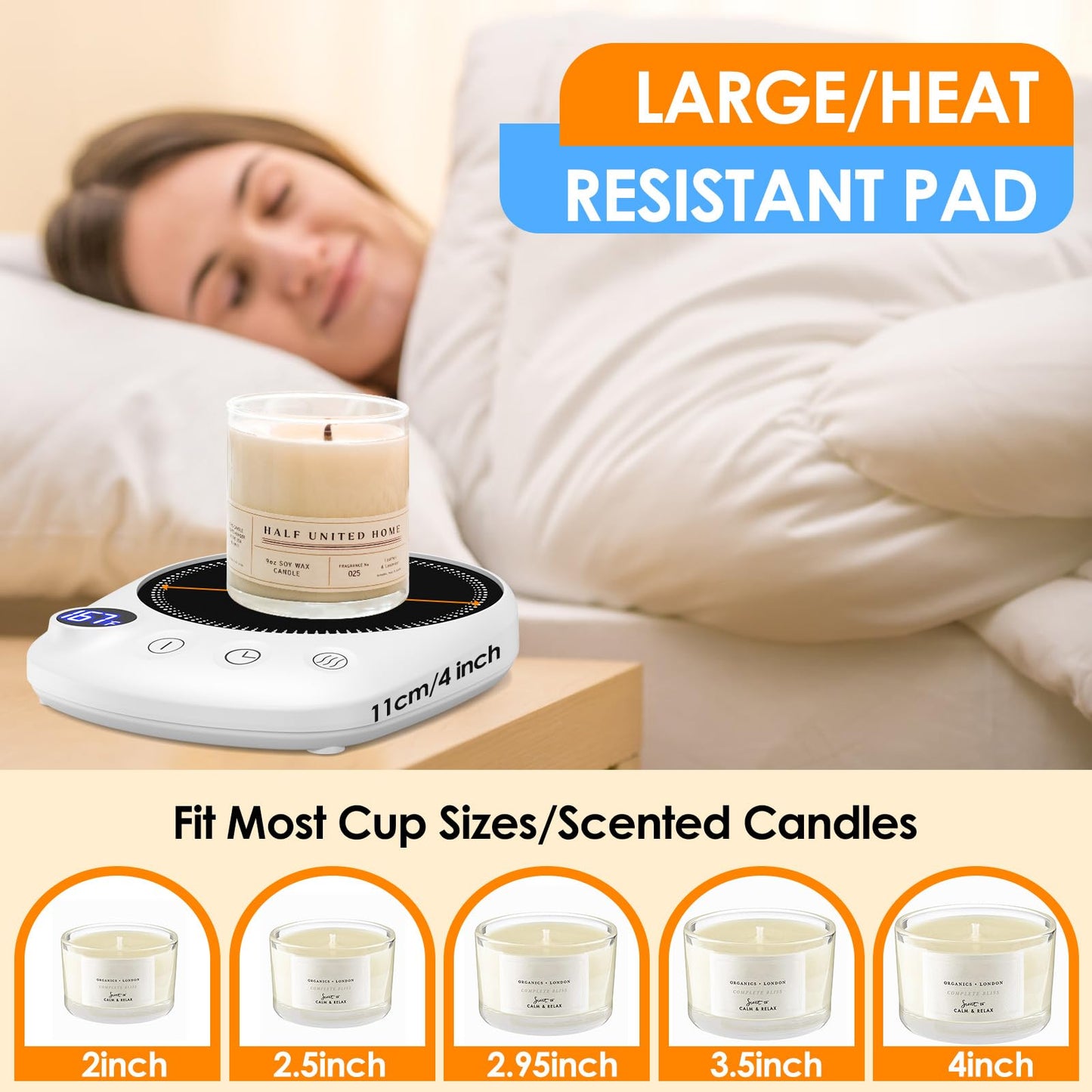 Coffee Mug Warmer - Fastest Heating & Highest Temperature, Coffee Cup Warmer for Desk Auto Shut Off, 4 Temp Settings & 1-12H Timer, Smart Electric Beverage Warmer for Coffee, Tea (Black)