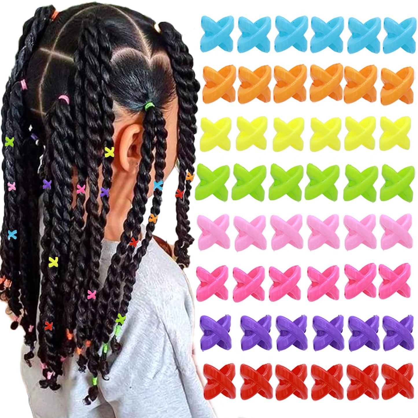 VENOFEN 50PCS Hair Beads for Braids - Candy Color Loc Dreadlock and Hair Jewelry Accessories for Kids and Women