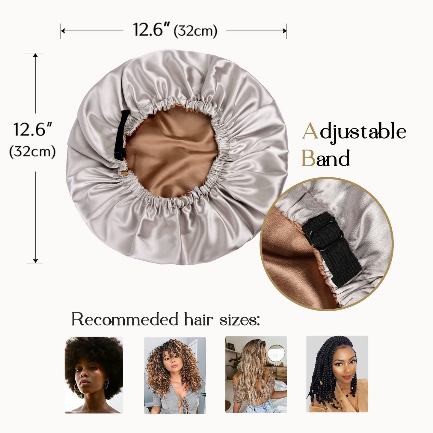 YANIBEST Double Layer Satin Bonnet Silk Bonnet Adjustable Hair Bonnet for Sleeping Bonnets for Women Curly Natural Hair