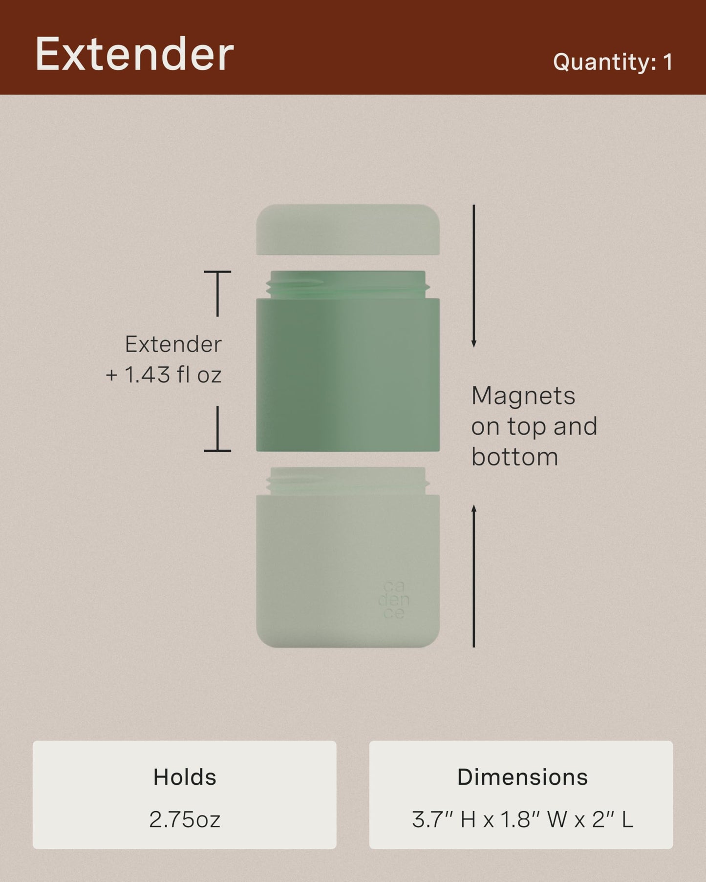 Cadence Travel Containers - Basic Skincare Set - Magnetic Travel Capsules - For Facial Cleanser, Moisturizer, Sunscreen - 3 Small Capsules (0.56oz) with Cleanser, Moisturizer & Sun-Icon Labels - Petal