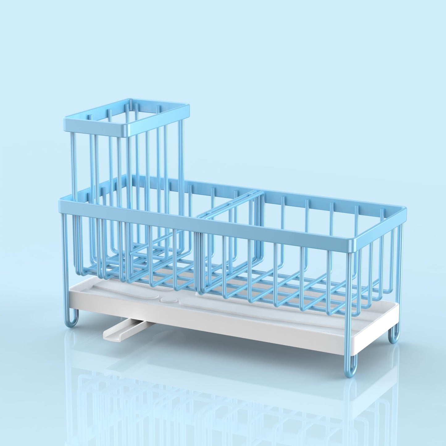 Cisily Black Sponge Holder for Kitchen Sink, Sink Caddy Organizer with High Brush Holder, Kitchen Countertop Organizers and Storage Essentials, Rustproof 304 Stainless Steel, Soap Dispenser Organize