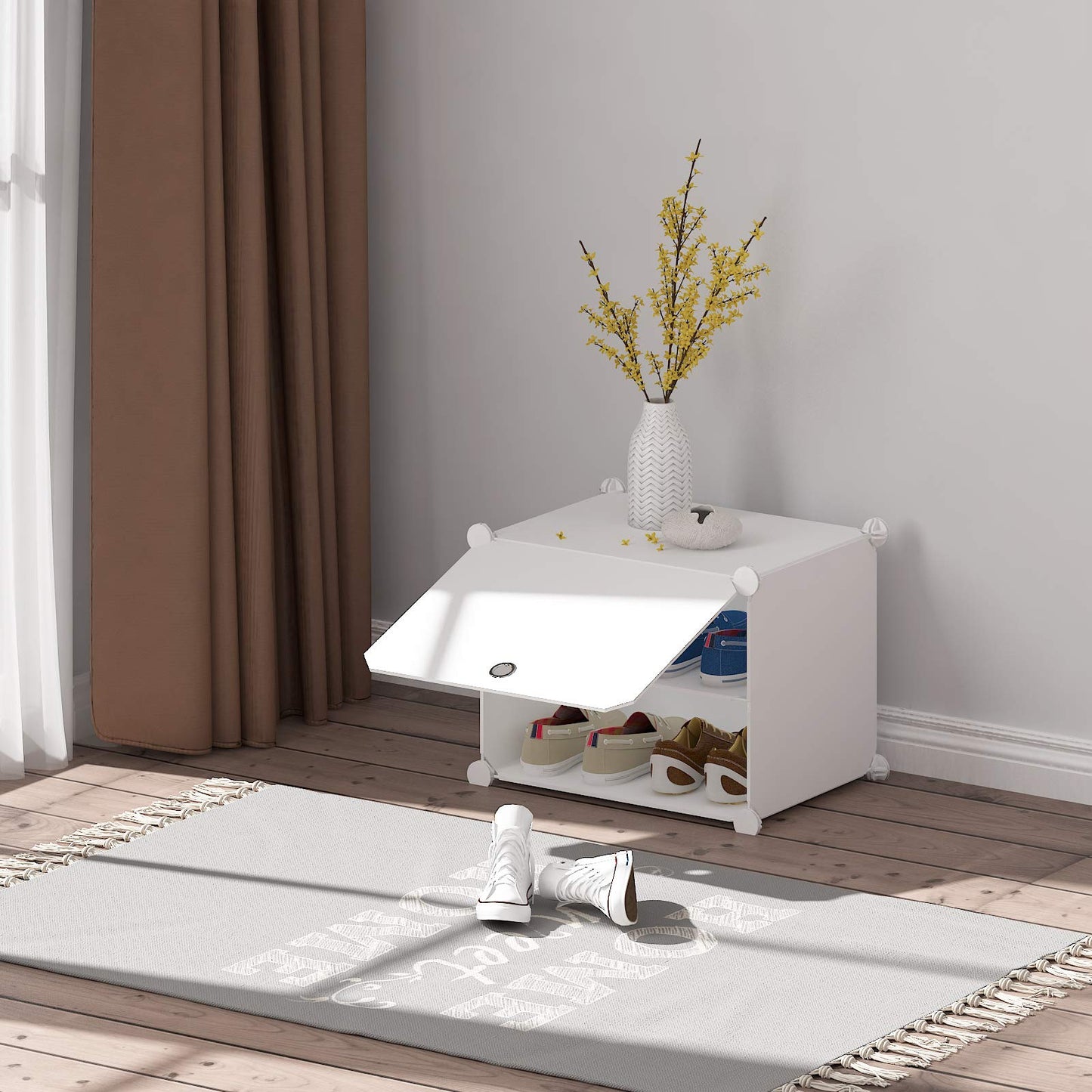 HOMIDEC Shoe Rack, 8 Tier Shoe Storage Cabinet 32 Pair Plastic Shoe Shelves Organizer for Closet Hallway Bedroom Entryway