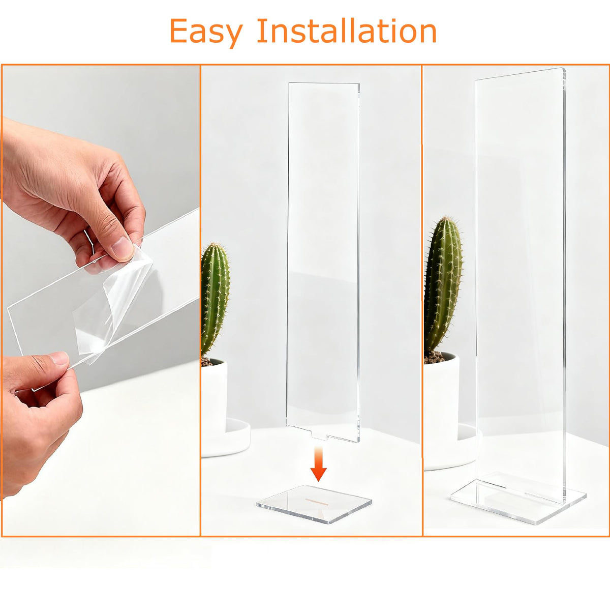 Monitor Memo Board,Detachable Acrylic Sticky Note Holder - Transparent Desktop Monitor Memo Board Stand for Computer Laptop, Portable Message Panel Reminder Office Desk Accessories (2PCS)