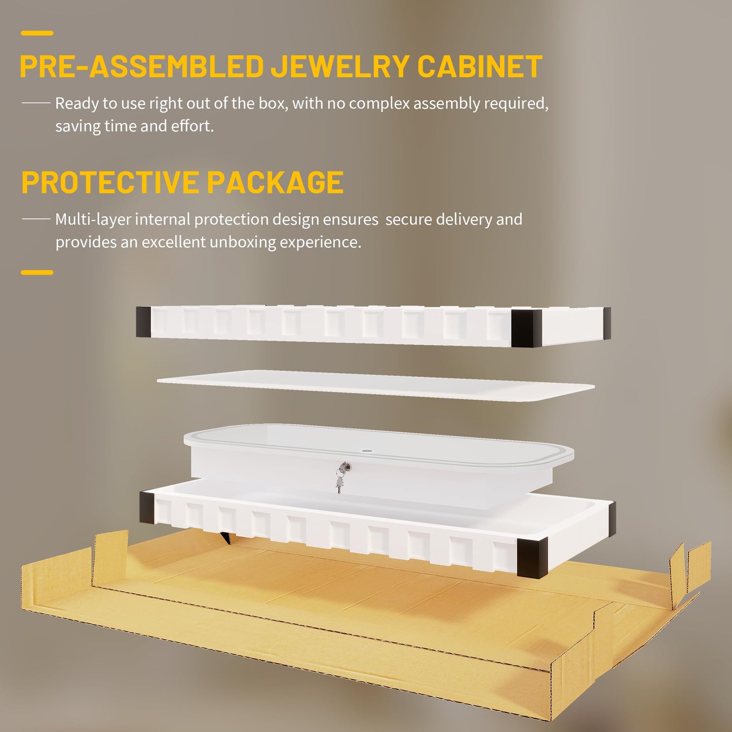 LVSOMT LED Mirror Jewelry Cabinet, Wall Mount/Over the Door Jewelry Armoire Organizer, Rounded Mirror with Storage, Foldable Shelf, Lockable Jewelry Cabinet,16" Wide,Interior Mirror, White