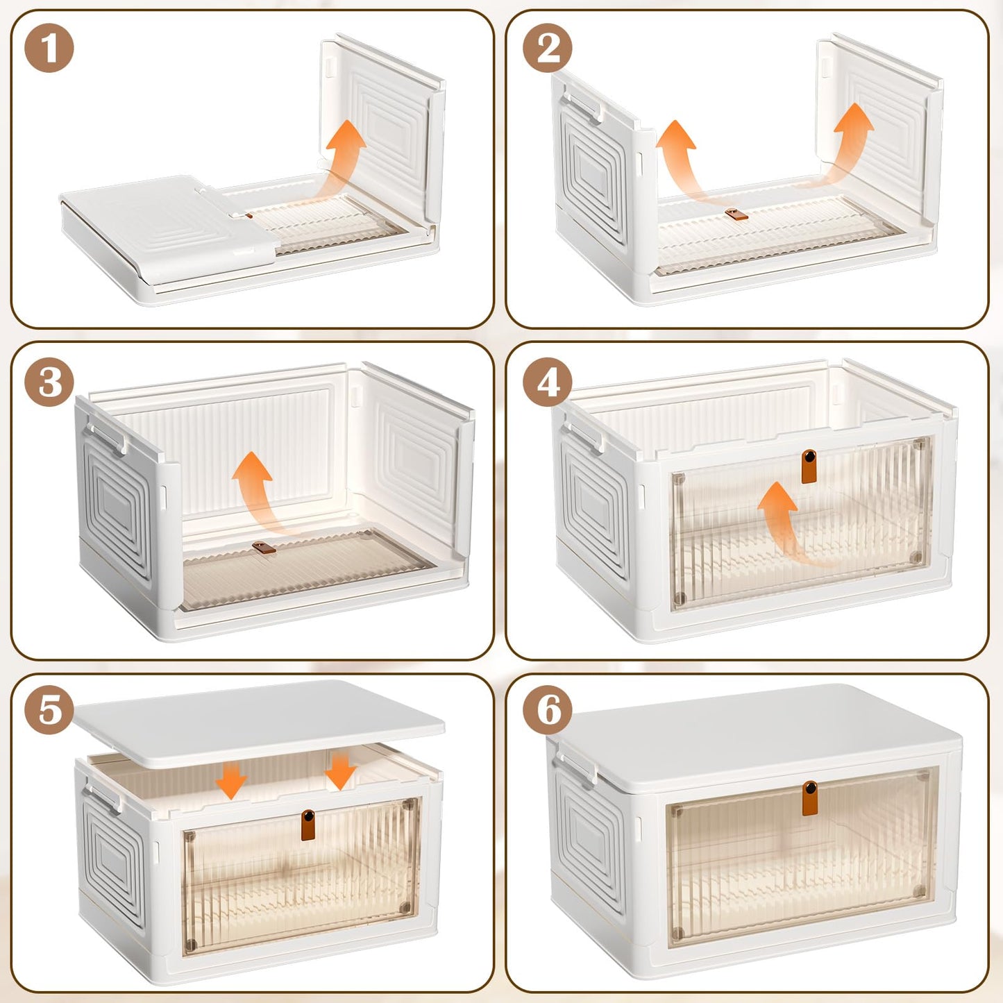 4 Tier Plastic Storage Bins with Lid 23QT, Stackable Storage Containers with Wheels, Folding Storage Boxes, Stackable Storage Bins, Closet Organizers and Storage for Living Room,Office,Dorm