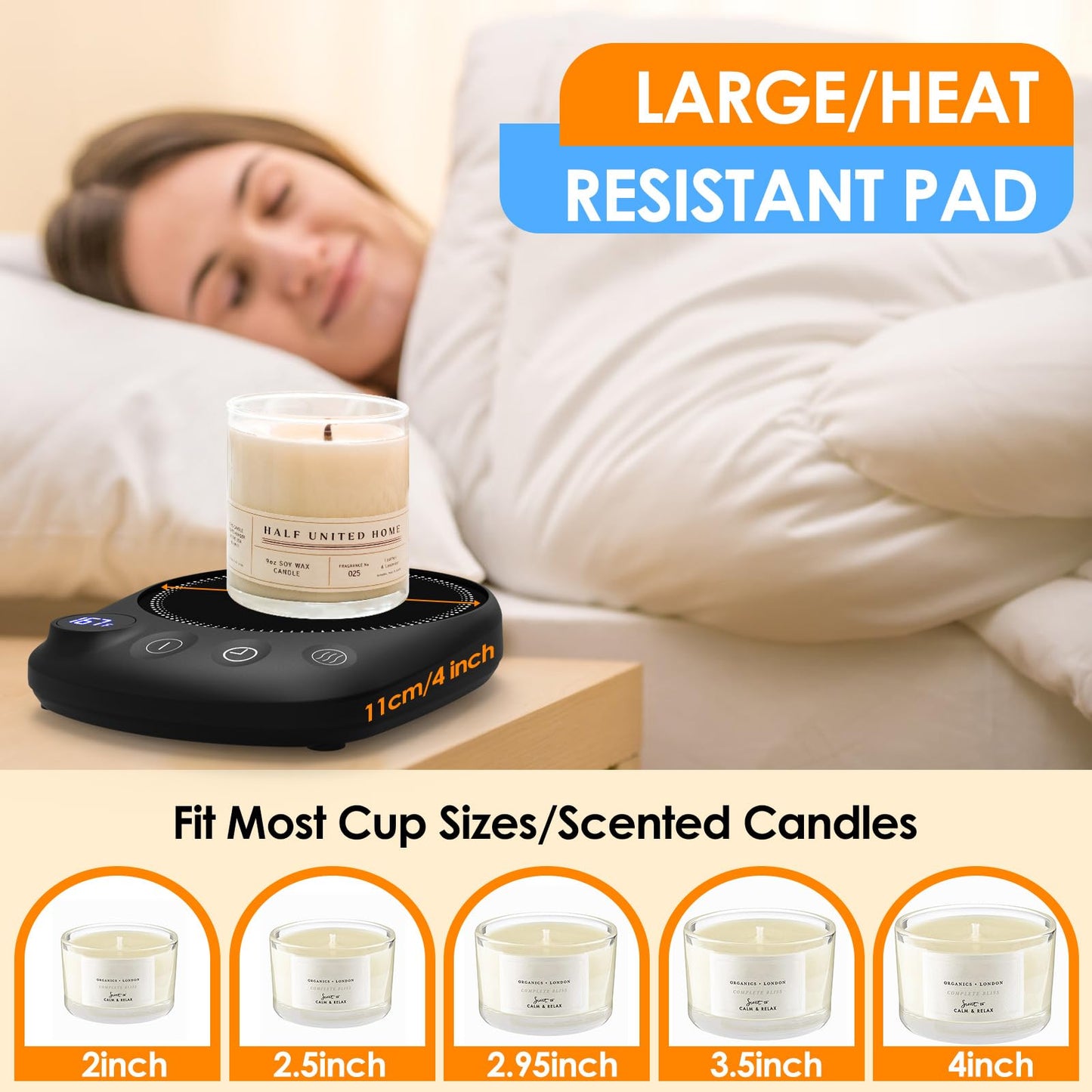 Coffee Mug Warmer - Fastest Heating & Highest Temperature, Coffee Cup Warmer for Desk Auto Shut Off, 4 Temp Settings & 1-12H Timer, Smart Electric Beverage Warmer for Coffee, Tea (Black)