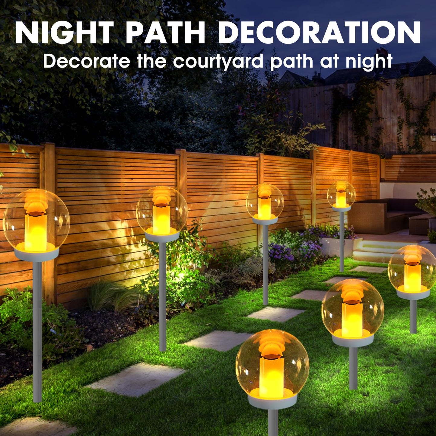 LanPool Floating Pool Lights, Waterproof Solar Flame Light,Round Pools Lights Solar Powered,Glow in The Dark Solar Floating Pool Light-Glow in Dark, 1PC