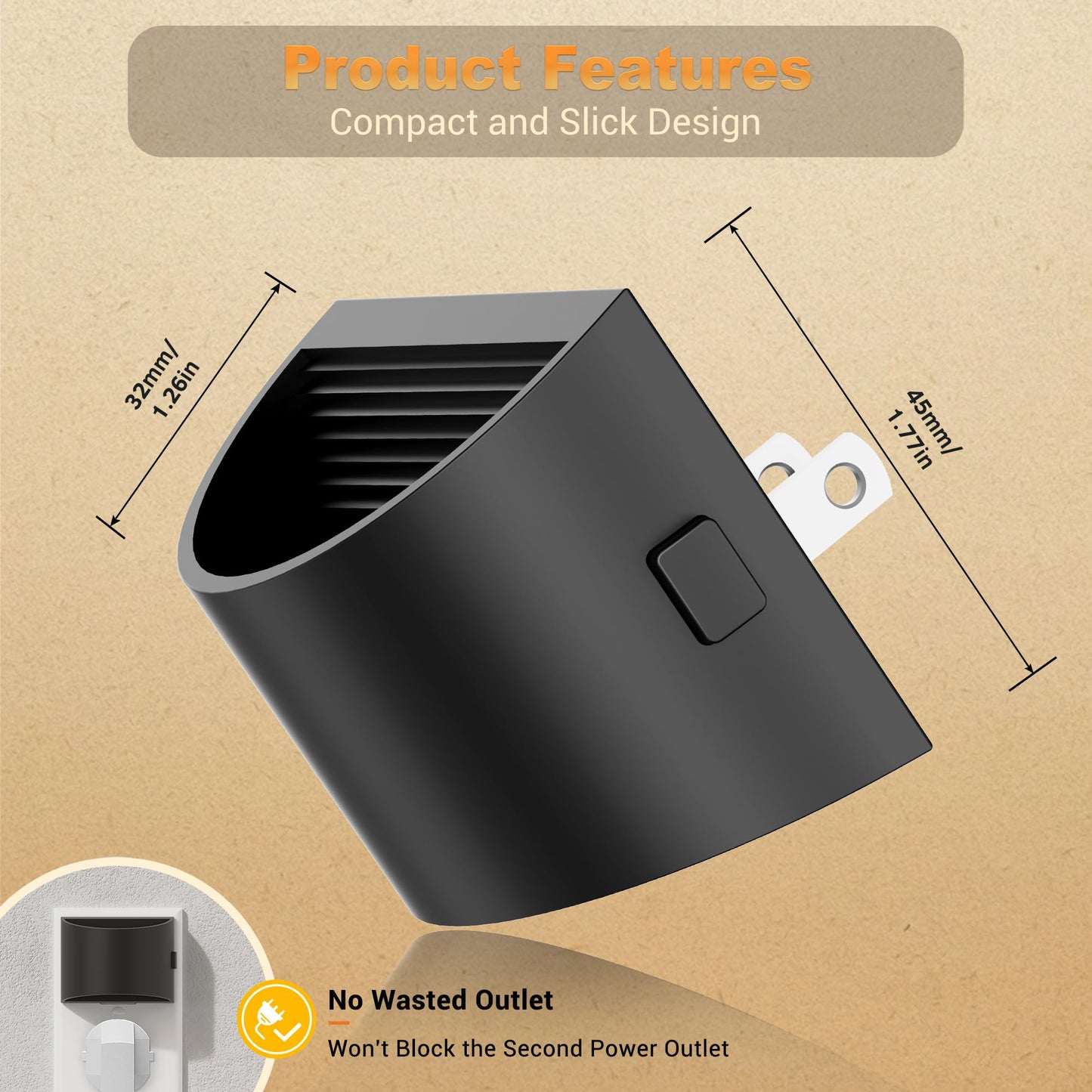 JandCase Night Light, Modern Night Lights Plug into Wall,2 Pack Dusk to Dawn Sensor Nightlight, Amber Brightness Adjustable Nightlight for Kids Bathroom Hallway Kitchen Bedroom Decor