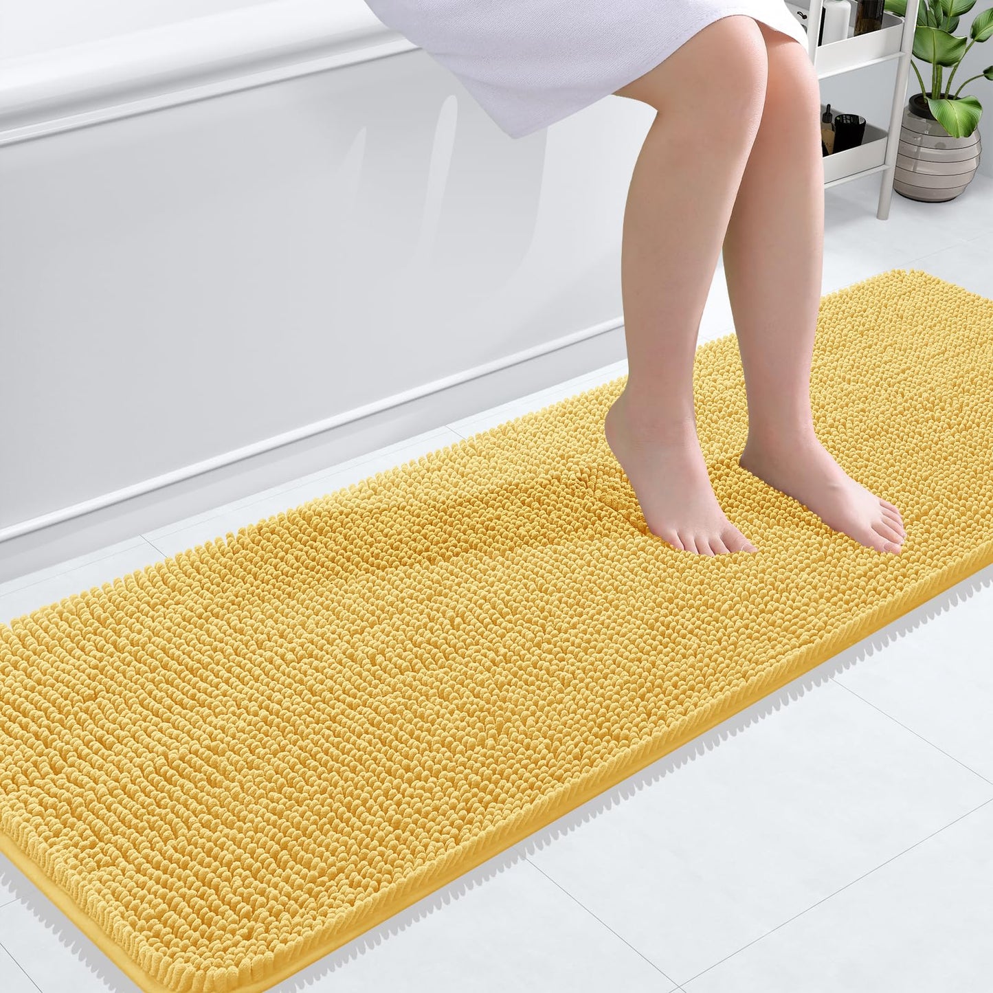 OLANLY Bathroom Rugs 30x20, Extra Soft Absorbent Chenille Bath Rugs, Rubber Backing Quick Dry, Machine Washable Bath Mats for Bathroom Floor, Tub and Shower, Home Decor Accessories, Grey