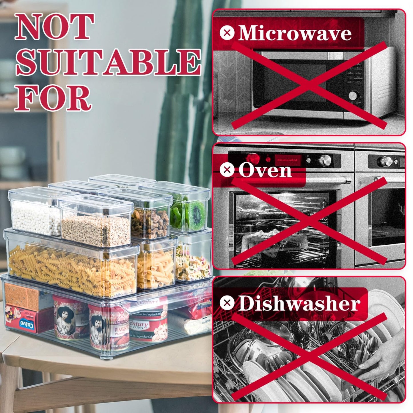 Pomeat 10 Pack Fridge Organizer, Stackable Refrigerator Bins with Lids, BPA-Free Produce Fruit Storage Containers for Fridge, Clear for Food, Drinks, Vegetable