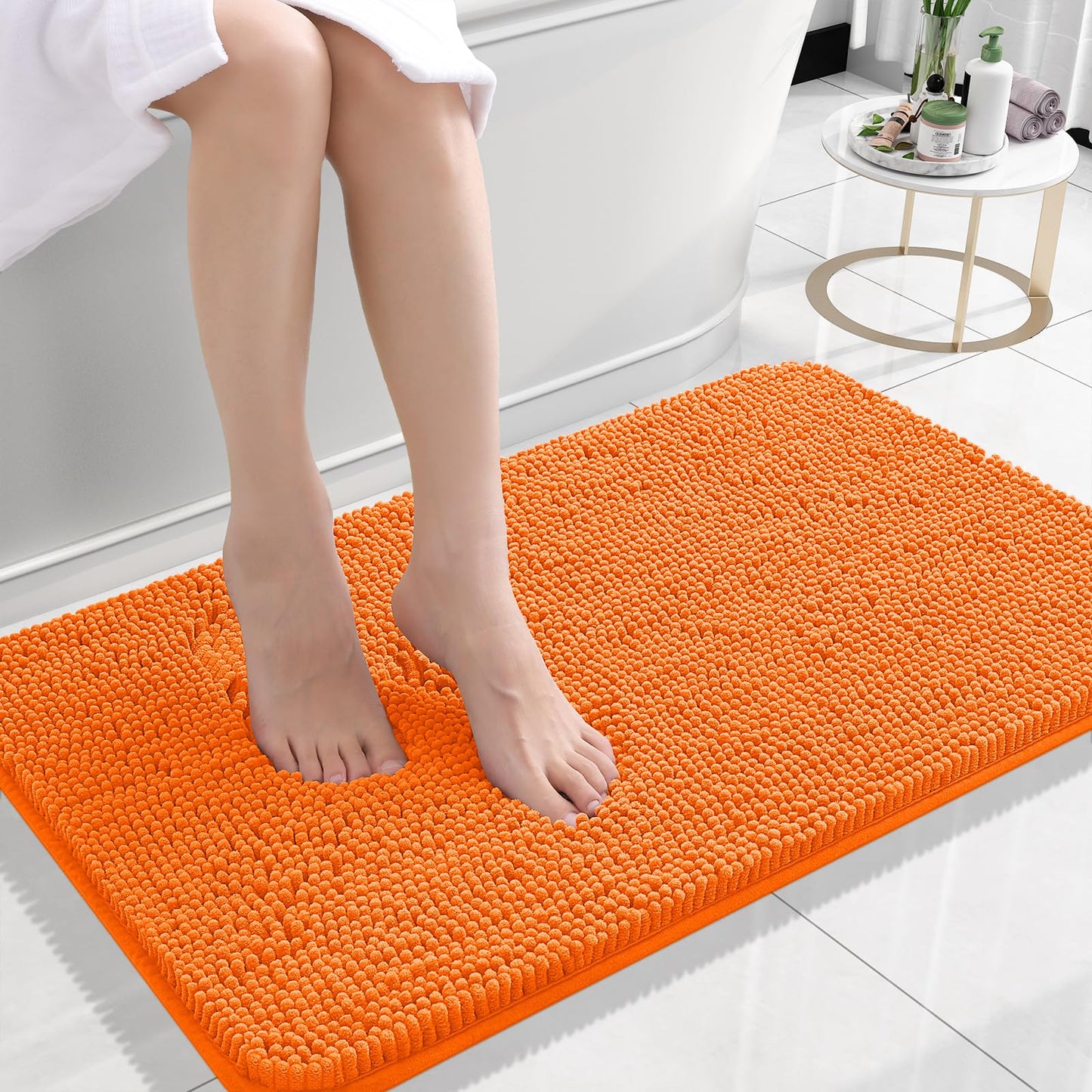 OLANLY Bathroom Rugs 30x20, Extra Soft Absorbent Chenille Bath Rugs, Rubber Backing Quick Dry, Machine Washable Bath Mats for Bathroom Floor, Tub and Shower, Home Decor Accessories, Grey