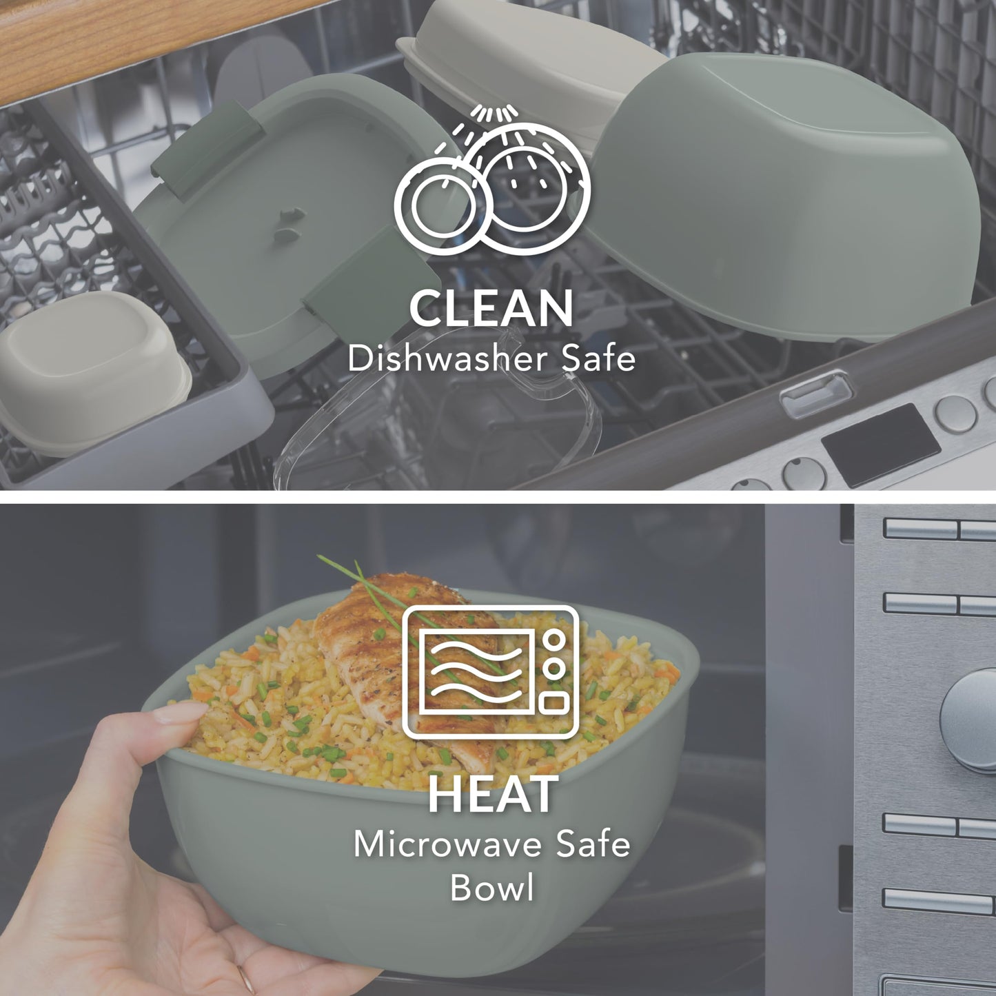 Bentgo Salad Container - 54 oz Bowl with 4-Compartment Toppings Tray, Leak-Proof Dressing Container, Reusable Fork, BPA-Free Lunch Box for Meal Prep & Food Storage; Removable Bento Tray (Slate)