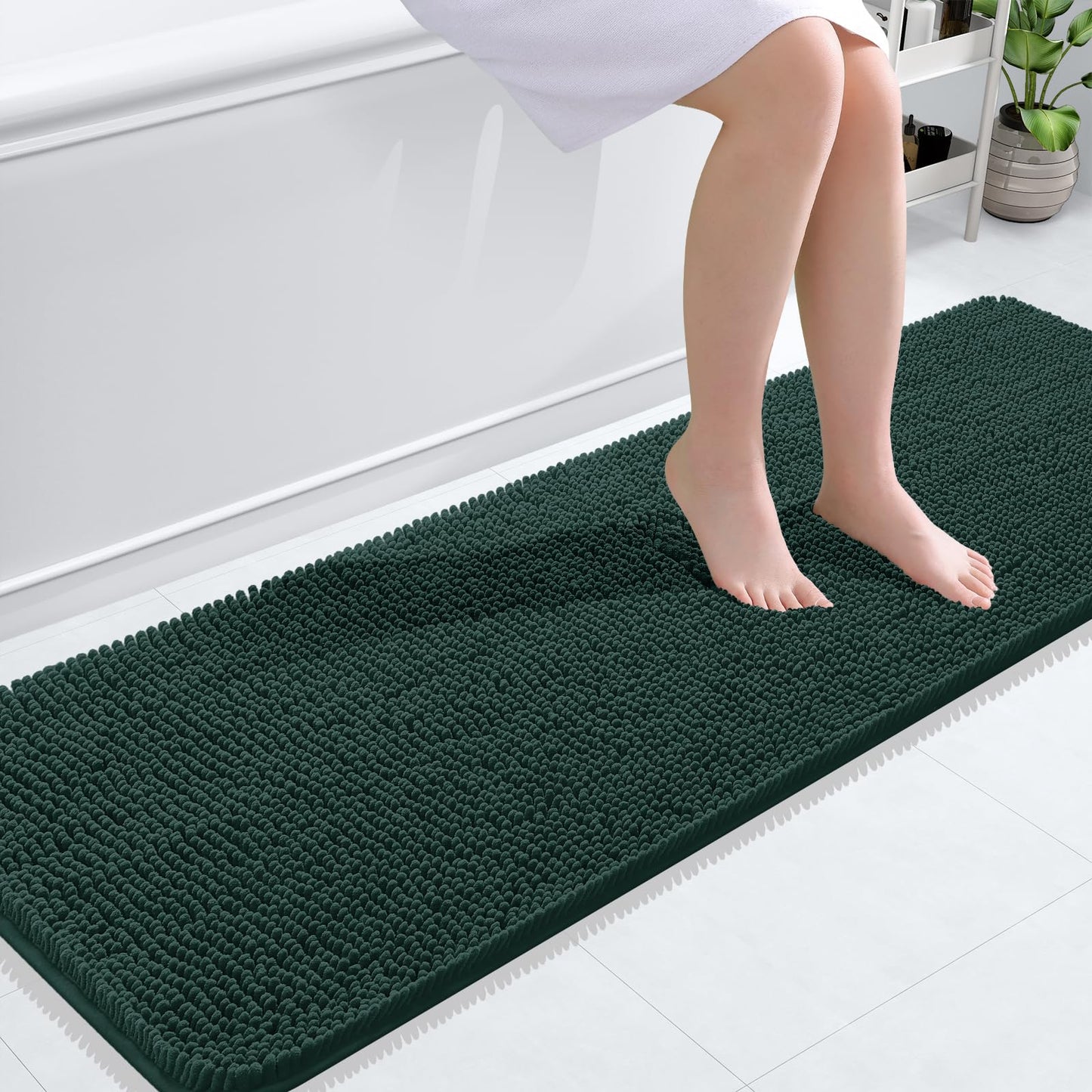 OLANLY Bathroom Rugs 30x20, Extra Soft Absorbent Chenille Bath Rugs, Rubber Backing Quick Dry, Machine Washable Bath Mats for Bathroom Floor, Tub and Shower, Home Decor Accessories, Grey