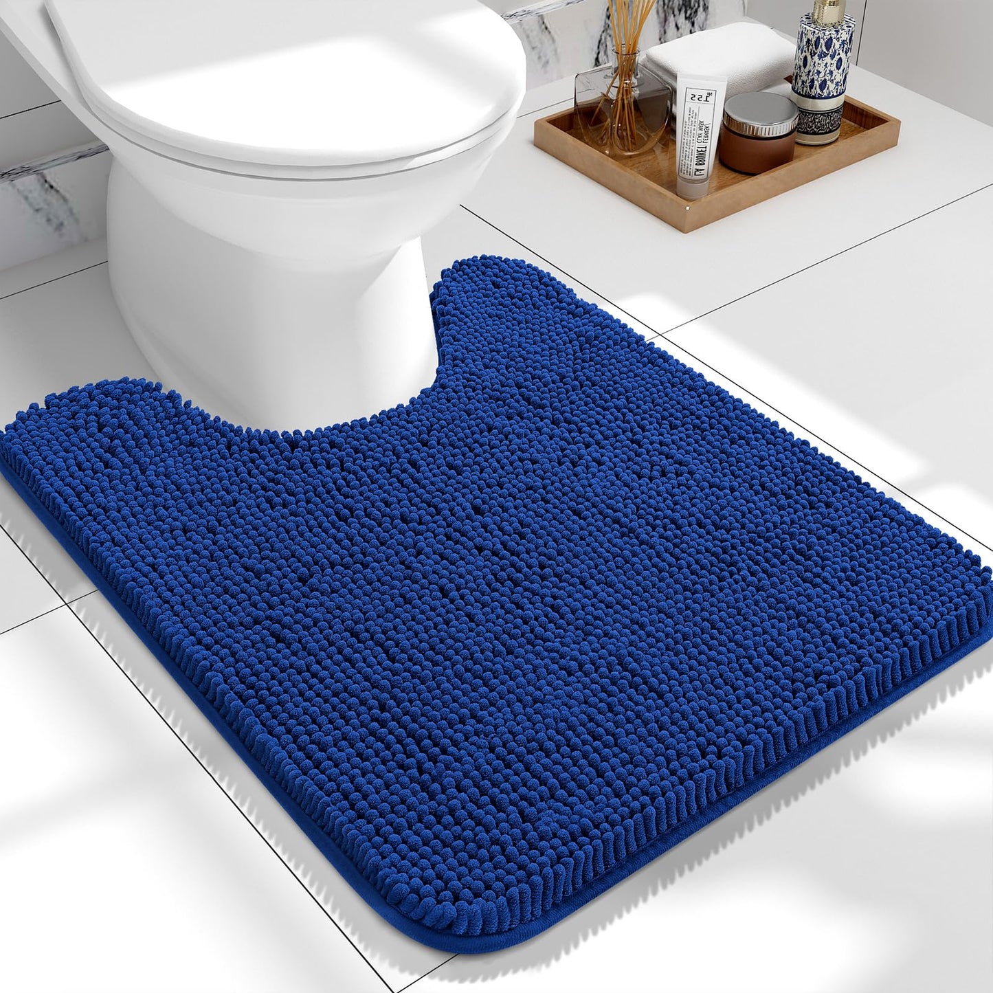 OLANLY Bathroom Rugs 30x20, Extra Soft Absorbent Chenille Bath Rugs, Rubber Backing Quick Dry, Machine Washable Bath Mats for Bathroom Floor, Tub and Shower, Home Decor Accessories, Grey