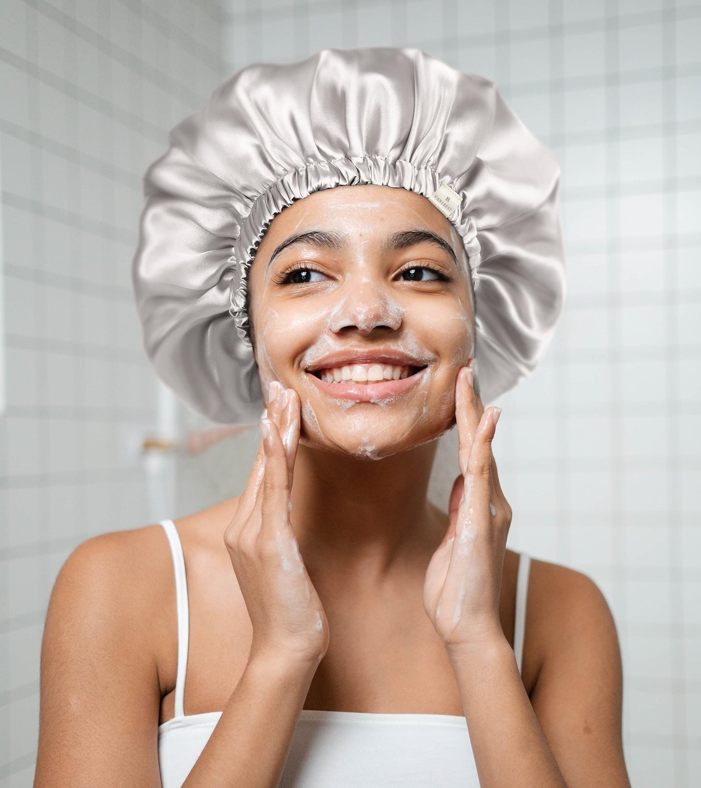 YANIBEST Double Layer Satin Bonnet Silk Bonnet Adjustable Hair Bonnet for Sleeping Bonnets for Women Curly Natural Hair