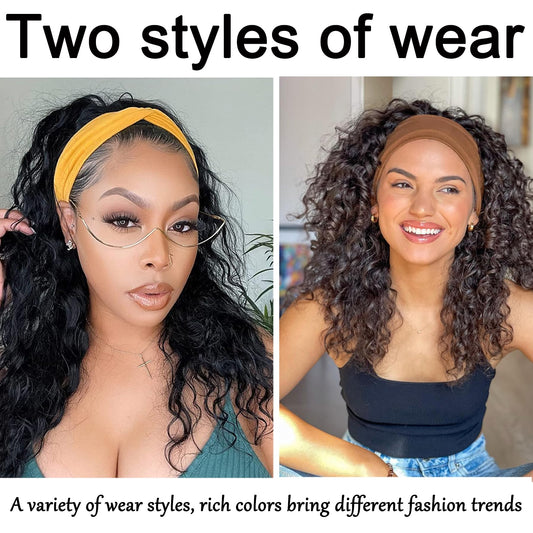 XTREND 6 Pcs Women's Headbands Twisted Cross Elastic Head Band Yoga Workout Head Non-Slip Sweat Soft Headbands Solid Color Simple Versatile Hair Accessory Hairbands