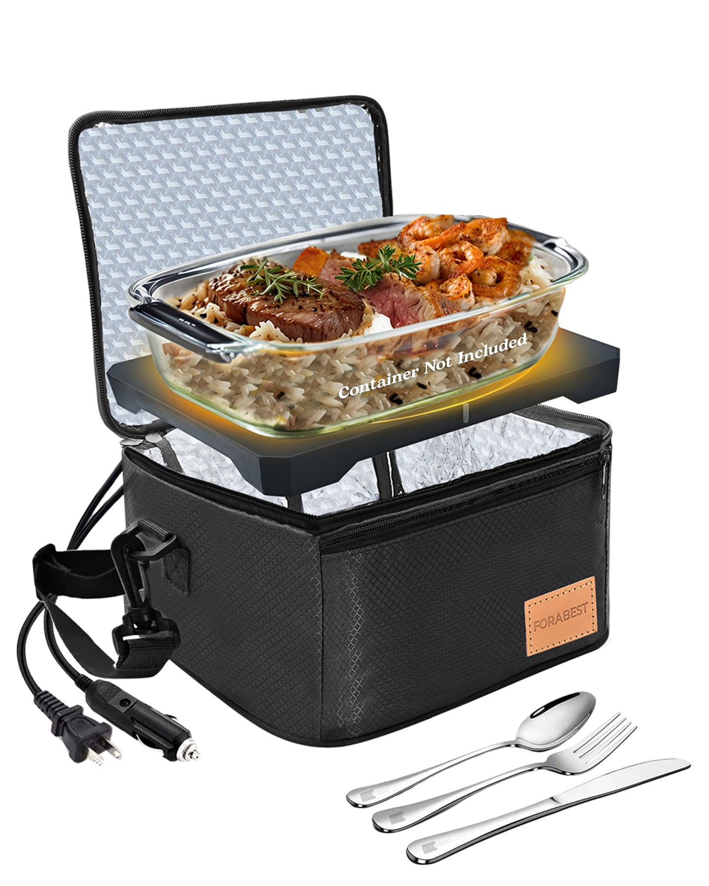Portable Oven & Food Warmer Electric Lunch Box Food Heater 12/24/110/220V for Car, Truck, Office, Travel & Home,Mini Portable Microwave Lunch Heater for Work, Compact Portable Food Warmer Lunch Box