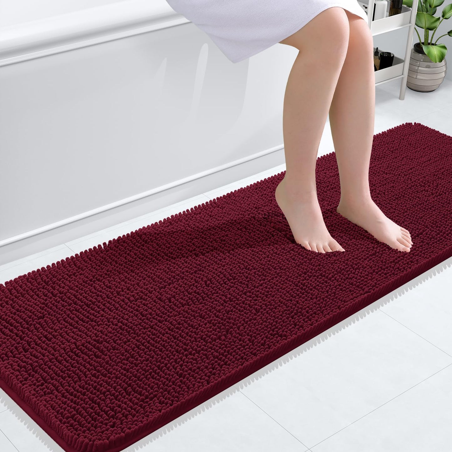 OLANLY Bathroom Rugs 30x20, Extra Soft Absorbent Chenille Bath Rugs, Rubber Backing Quick Dry, Machine Washable Bath Mats for Bathroom Floor, Tub and Shower, Home Decor Accessories, Grey