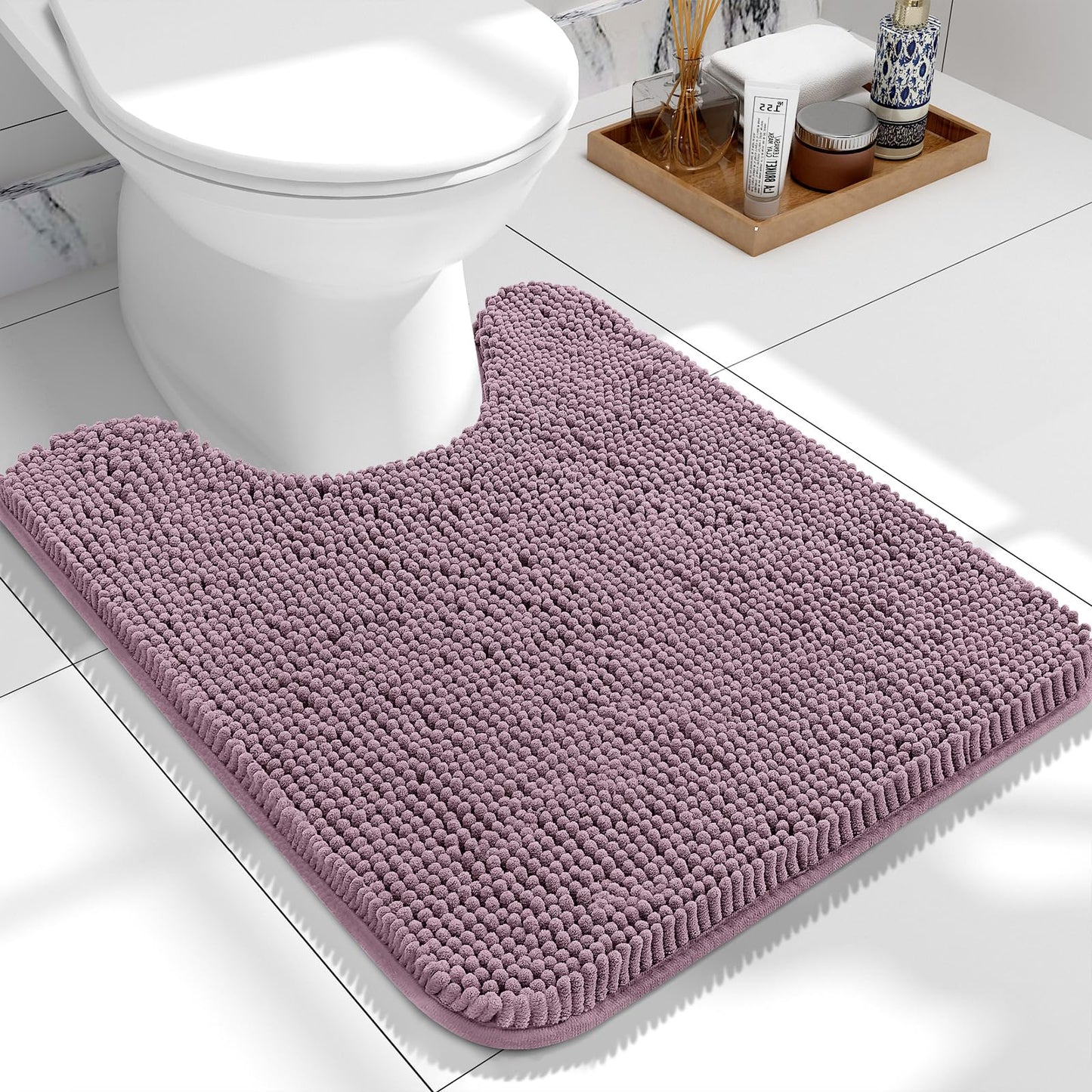 OLANLY Bathroom Rugs 30x20, Extra Soft Absorbent Chenille Bath Rugs, Rubber Backing Quick Dry, Machine Washable Bath Mats for Bathroom Floor, Tub and Shower, Home Decor Accessories, Grey